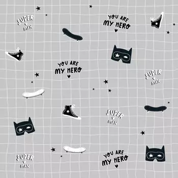 Бумага для подарков Be Smart 70х100 см, Коллекция "Skate", серый