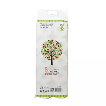 Бумага туалетная Akinawa Ecology 3 сл 10 рул
