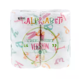 Бумага туалетная алфавит 4рулона по 200л 3слоя World cart