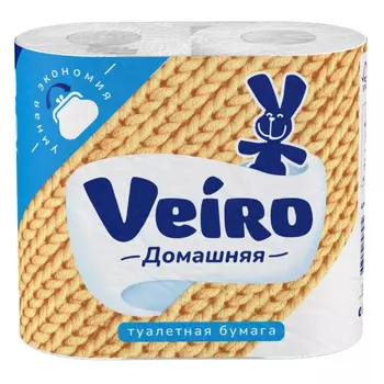 Бумага туалетная домашняя Veiro 2 слоя 4 рулона белая