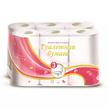 Бумага туалетная Veiro 3 слоя 12 рулонов