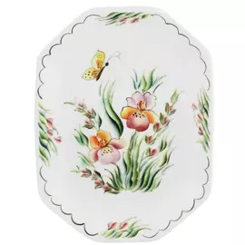 Бутербродница Полевые цветы (Ирисы) Семикаракорская керамика