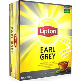 Чай черный Lipton Earl Grey с бергамотом 100 пакетиков
