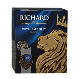 Чай черный Richard Royal Earl Grey с бергамотом 100 пакетиков