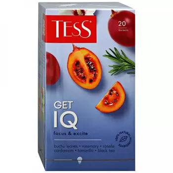 Чай черный Tess Гет Айкью, 20 пакетиков по 1.5 г