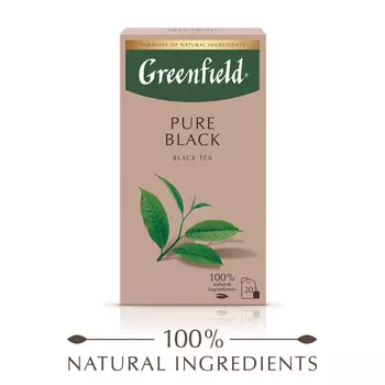 Чай чёрный Greenfield пакетированный Pure Black 2 г, 20 пакетиков