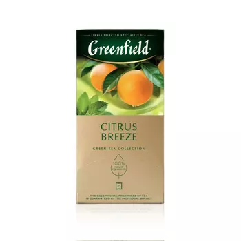 Чай Greenfield зелёный пакетированный цитрус бриз 1,5 г, 25 пакетиков