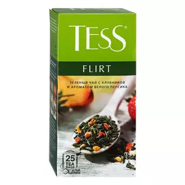 Чай зеленый Tess Flirt с белым персиком и клубникой 25 пакетиков