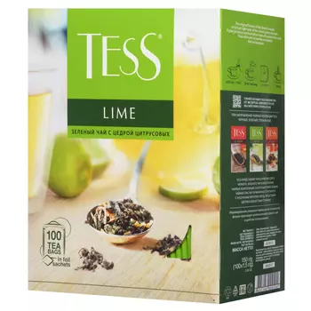 Чай зеленый Tess Lime 100 пакетиков