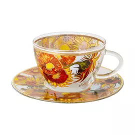 Чайная пара Carmani Подсолнухи стекло 250 мл