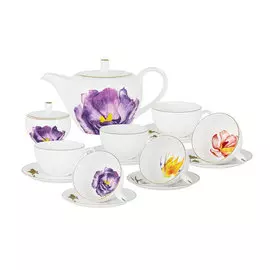 Чайный сервиз Flowers 14 предметов 6 персон