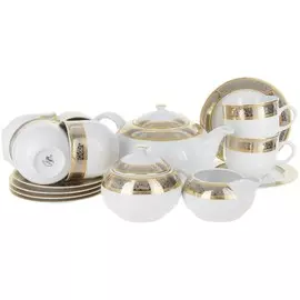 Чайный сервиз Thun 1794 Опал широкий кант платина 6/9