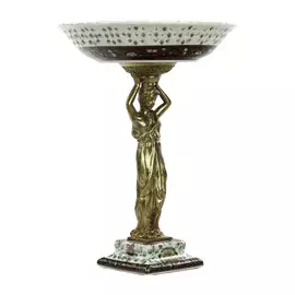 Чаша Glasar фарфоровая с бронзовой девушкой 25x25x33,5см