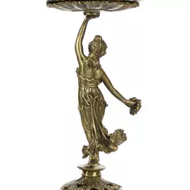 Чаша Glasar фарфоровая с бронзовой девушкой 27x27x33см