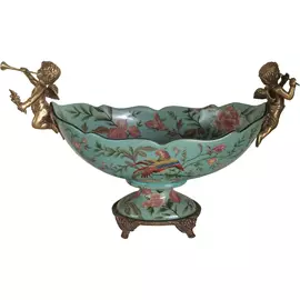 Чаша Glasar с ангелами 32х14х21 см голубая