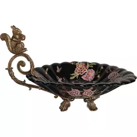 Чаша Glasar с белкой 24x15x15 см черный