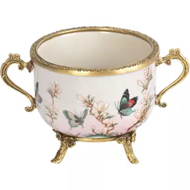 Чаша Glasar с ручками 21х14х13 см розовое