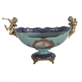 Чаша с ангелами Glasar 32x14x21см голубой