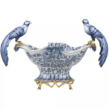 Чаша с птичками Glasar 61х28х39 см