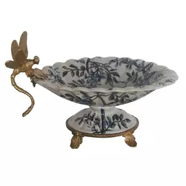 Чаша со стрекозой Glasar 27x15x13см белый