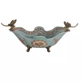 Чаша со стрекозой Glasar 33x15x11см голубой