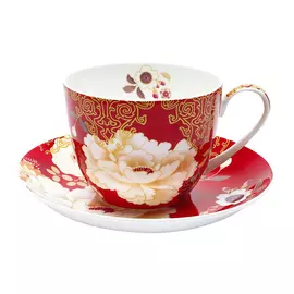 Чашка с блюдцем 0,48л кимоно красный Maxwell &amp; williams
