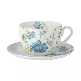Чашка с блюдцем Anna Lafarg Primavera Лазурь 0,25 л