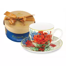 Чашка с блюдцем Carmani Натюрморт с маками и ромашками 0,28 л
