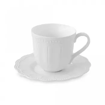Чашка с блюдцем Easy life Elite белый 0,25 л