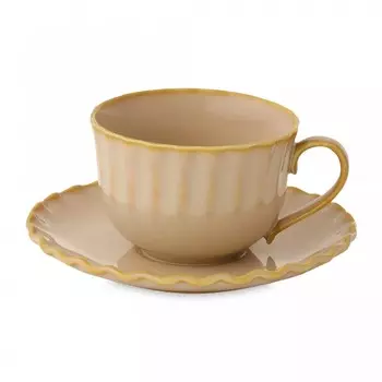 Чашка с блюдцем Easy life Onde песочный 0,25 л