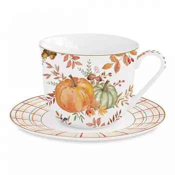 Чашка с блюдцем Easy life Тыква 0,37 л