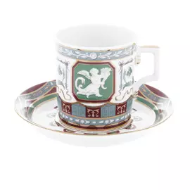 Чашка с блюдцем гербовая античный Ифз