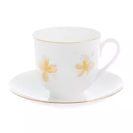 Чашка с блюдцем ЛФЗ форма ландыш - желтые цветы