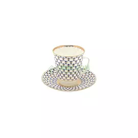 Чашка с блюдцем Лфз майская кобальтовая сетка кн1 (8114574001)