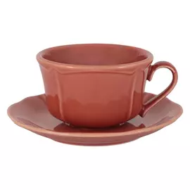Чашка с блюдцем Matceramica Villa 0,2 л красная