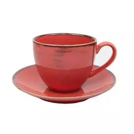 Чашка с блюдцем Porcelana Bogucice Alumina Nostalgia Red 0,3 л