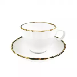 Чашка с блюдцем Porcelana Bogucice Alumina Yellow 250 мл 14 см