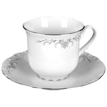 Чашка с блюдцем Thun 1794 Констанция Серый орнамент 230 мл
