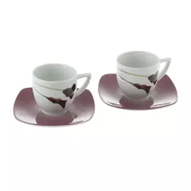 Чашки мокка набор 2 персоны Каролина KS-0880 красный