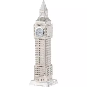 Часы Glasar башня биг-бен 6х6х22см серебристые