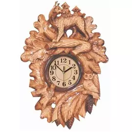 Часы настенные Михаил Москвин резные рысь