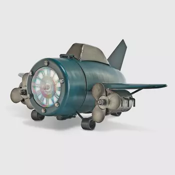 Часы настольные Bolai Arts синий самолет 35x21.5x14 см