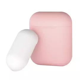 Чехол Deppa 47019 для наушников AirPods двухцветный, розовый/белый