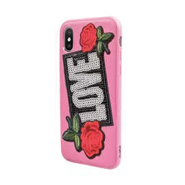 Чехол SBS Ladies Love Patch для Apple iPhone X, розовый