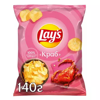 Чипсы картофельные Lays Краб 140 г