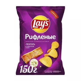 Чипсы картофельные Lays рифленные Сливочный лосось 150 г