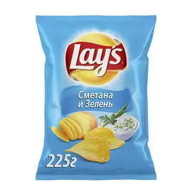 Чипсы картофельные Lays Сметана и зелень 225 г