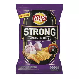 Чипсы картофельные Lays Strong Чеснок рифленые 145 г