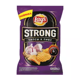 Чипсы картофельные Lays Strong Чеснок рифленые 75 г