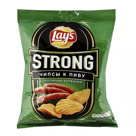 Чипсы картофельные Lays Strong Охотничьи колбаски к пиву 75 г